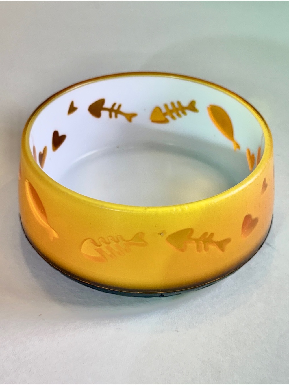 Orange Cat Bowls, Fish Bone cutout, 2 Anti Slip Cat Bowls by Catit, Halloween